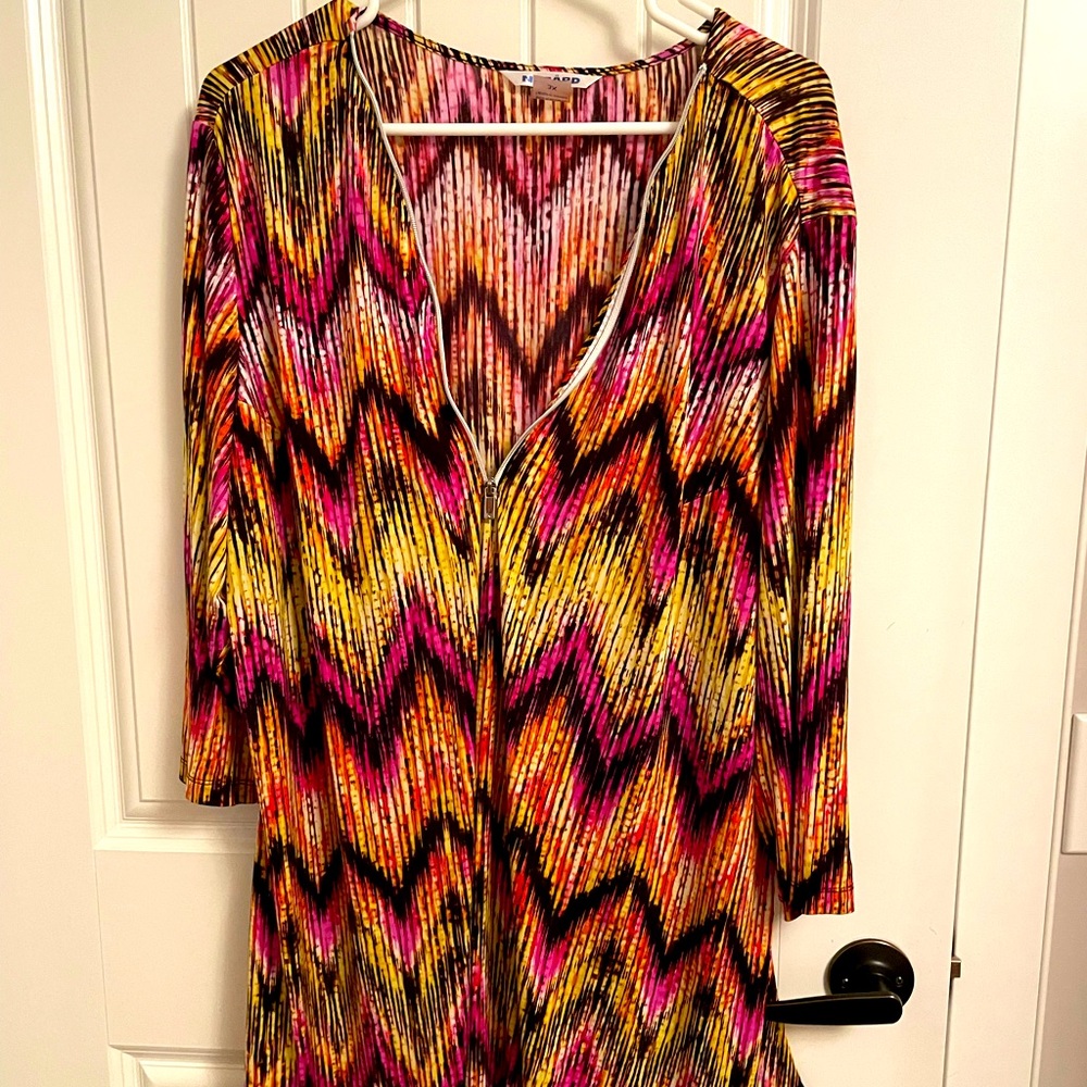 Multi coloured print tunic
